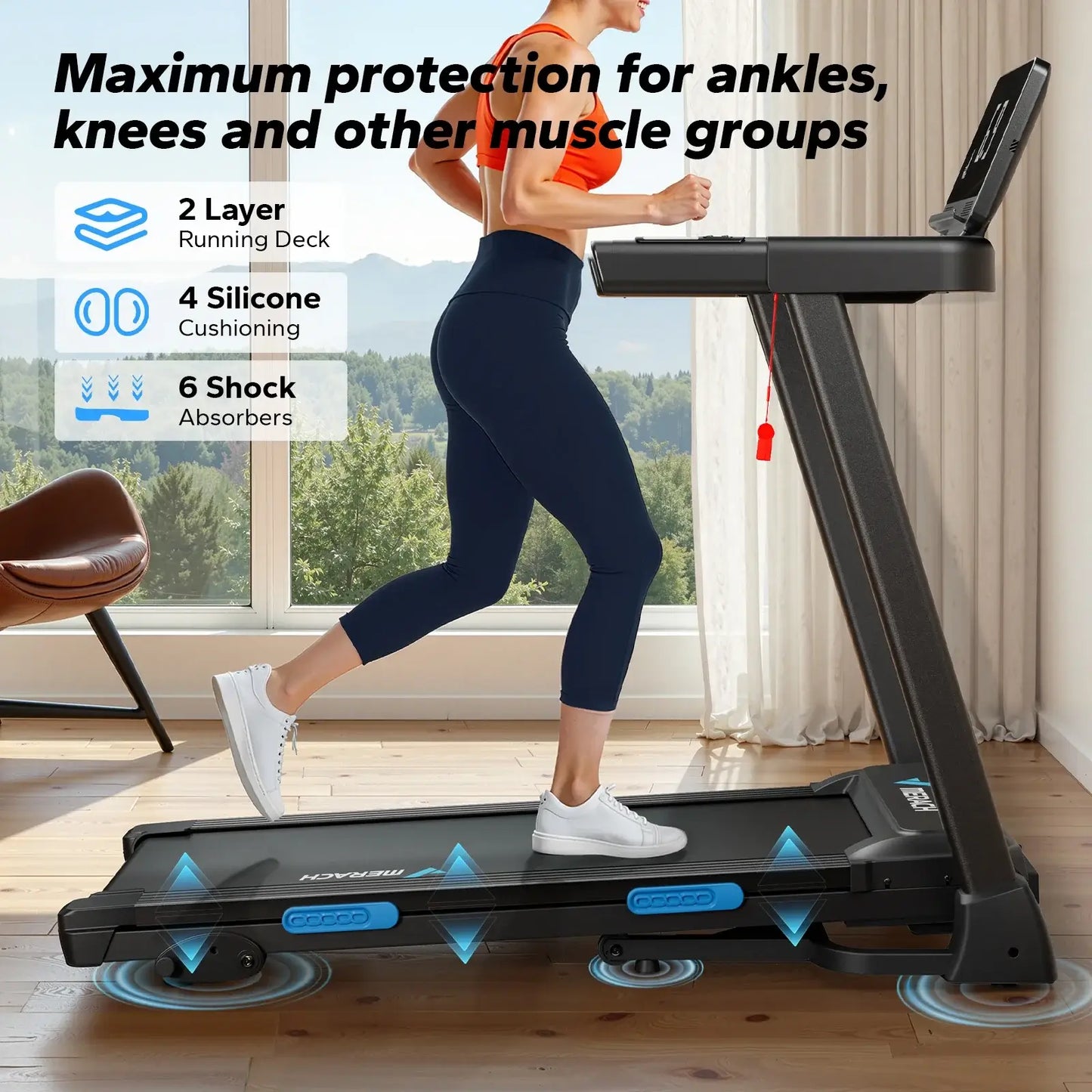 Folding Treadmill MERACH T12 w/ Auto Incline | FitNest UK