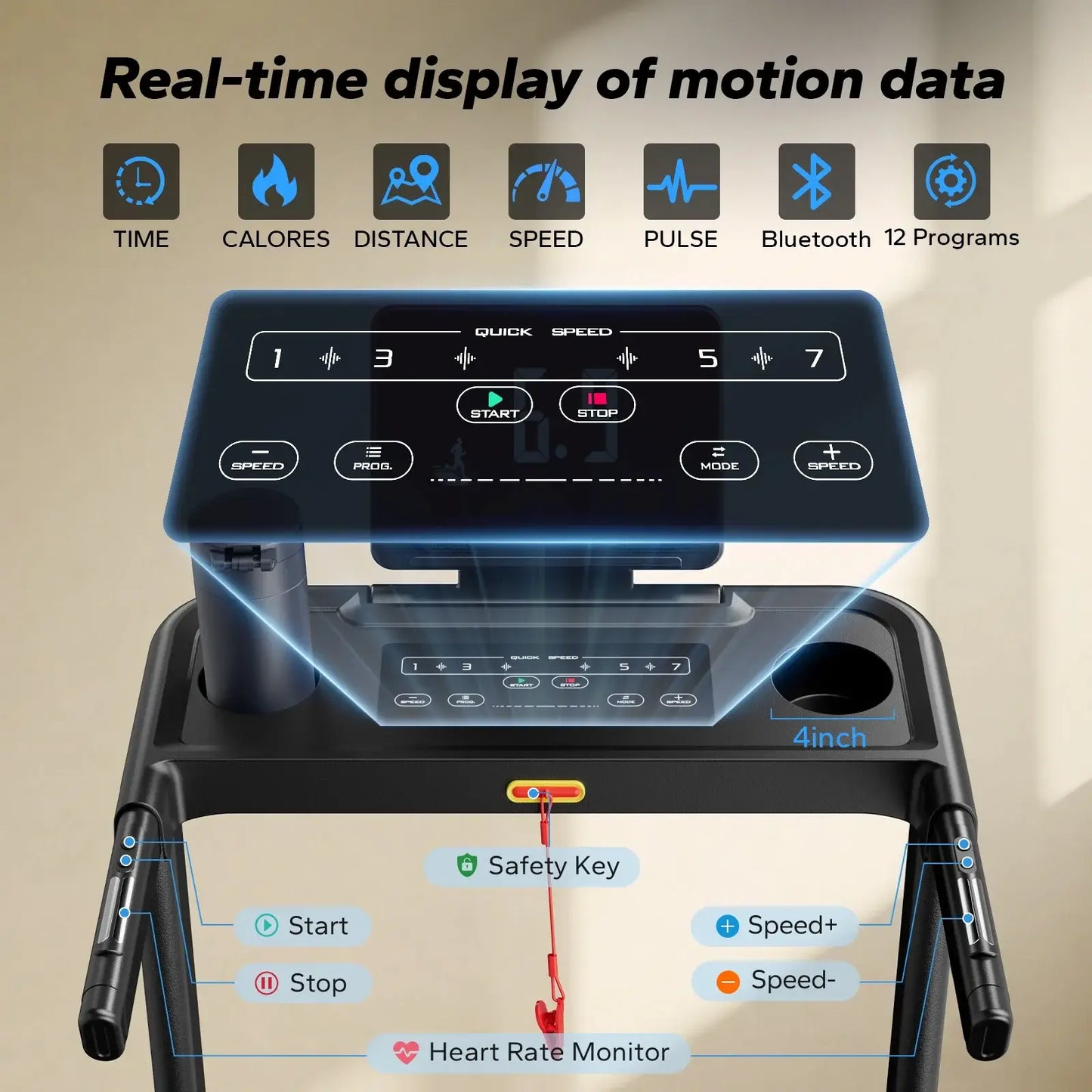 MERACH T12 Folding Treadmill w/ Auto Incline | FitNest UK
