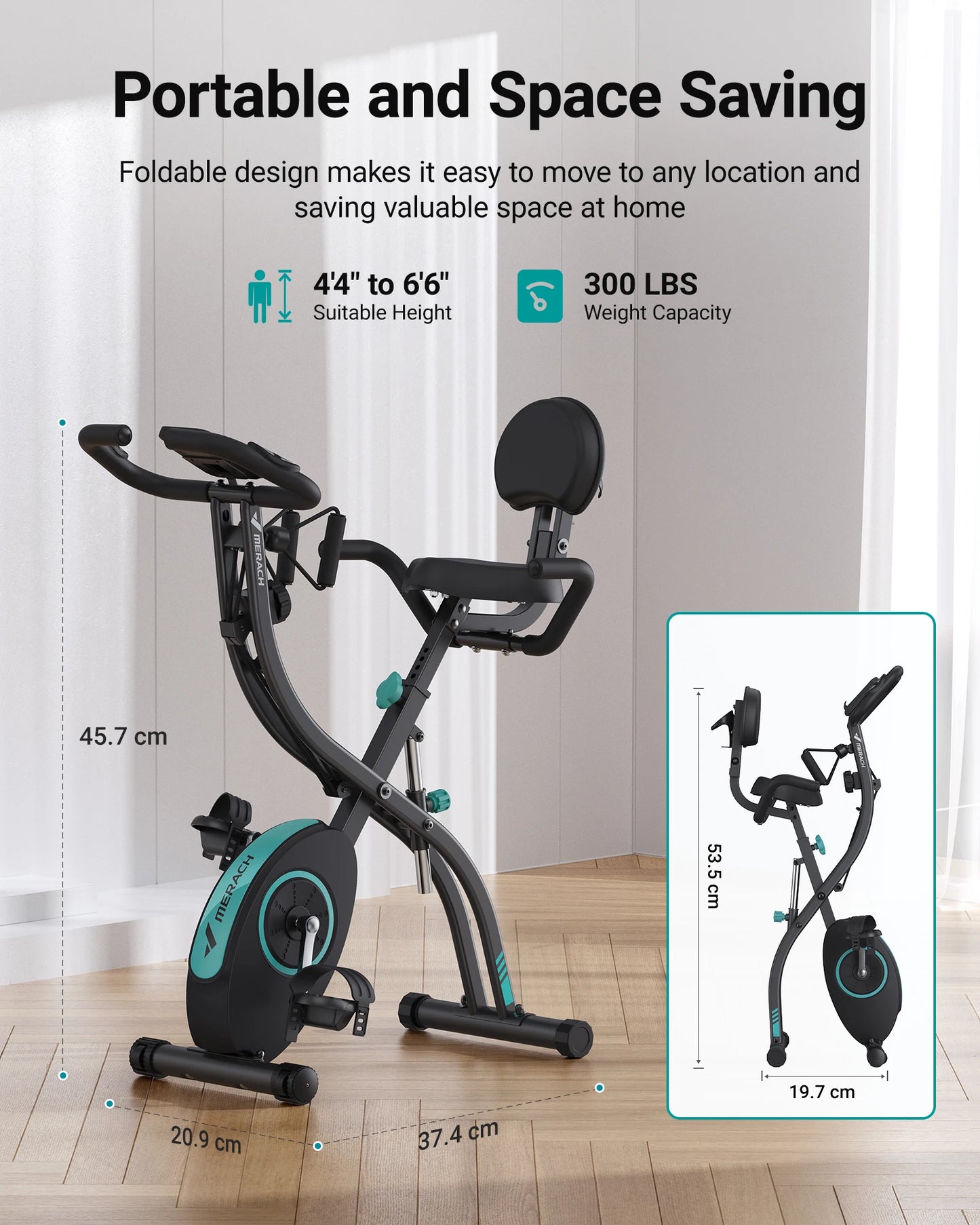 Folding Magnetic Exercise Bike 4-in-1 | FitNest UK