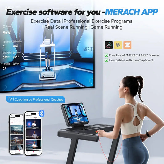 Folding Treadmill MERACH T12 w/ Auto Incline | FitNest UK