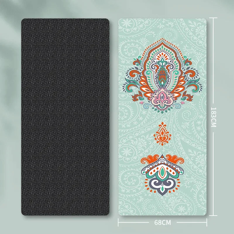 Folding Suede Yoga Mat  Thick Non-Slip Travel | FitNest UK