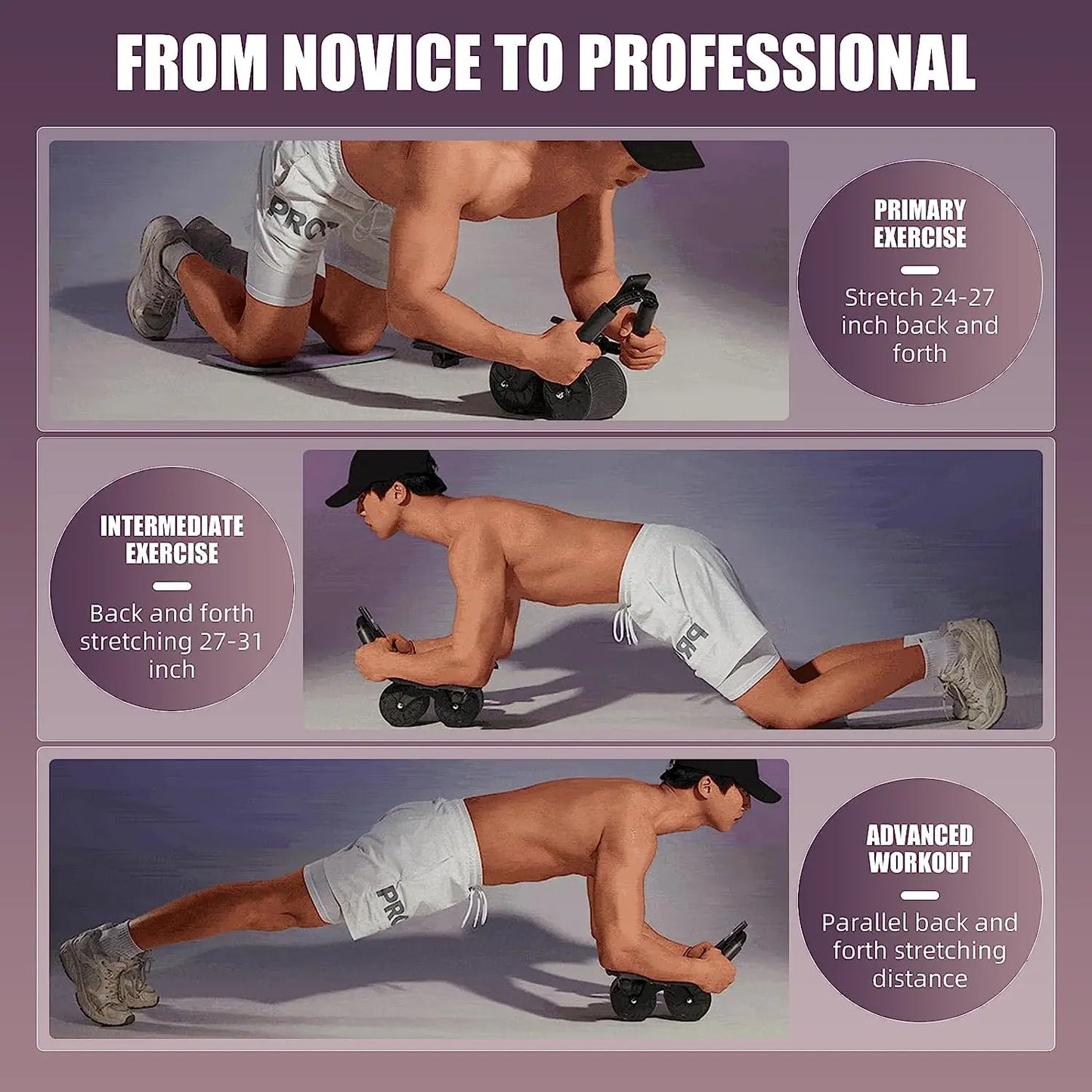 Ab Roller w/ Elbow Support & Counter | FitNest UK