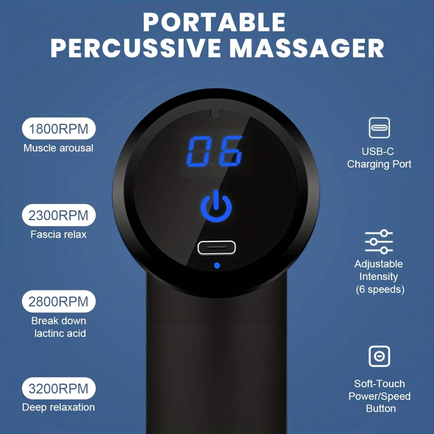 Mini Muscle Massage Gun Portable Percussion | FitNest UK