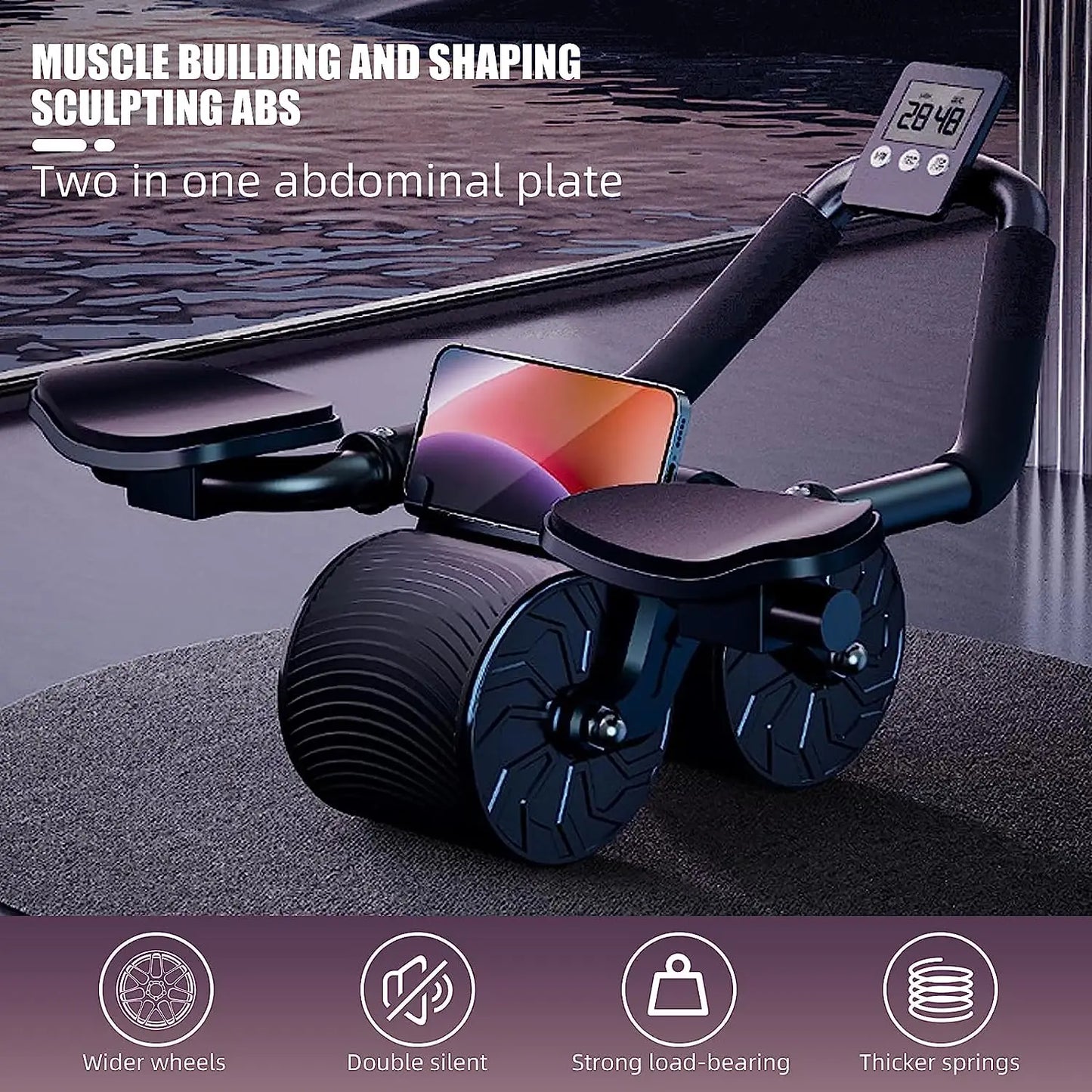 Ab Roller w/ Elbow Support & Counter | FitNest UK