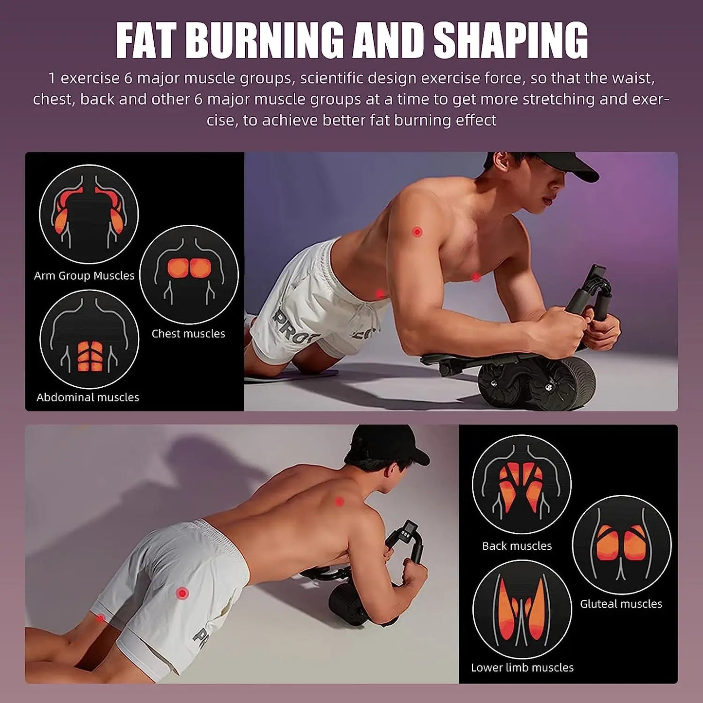 Ab Roller w/ Elbow Support & Counter | FitNest UK