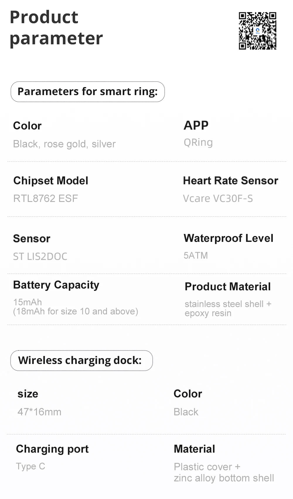 R12 Smart Ring Waterproof Health Ring | FitNest UK