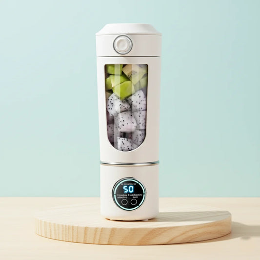 white Portable USB juicer – rechargeable smoothie blender with cup design