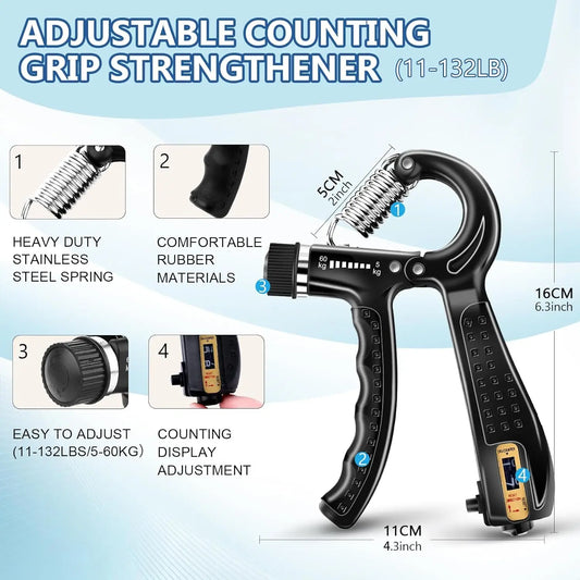 Grip Strength Trainer Kit - Hand Gripper Set | FitNest UK