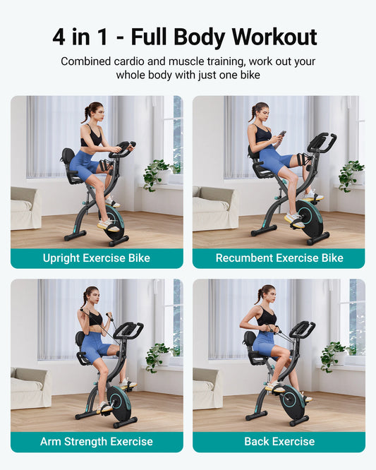 Folding Magnetic Exercise Bike 4-in-1 | FitNest UK