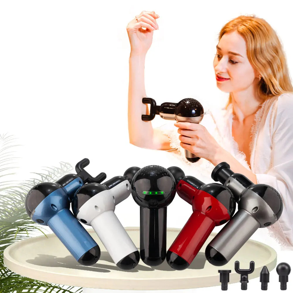 Portable Mini Massage Gun  4-Head Relaxation | FitNest UK