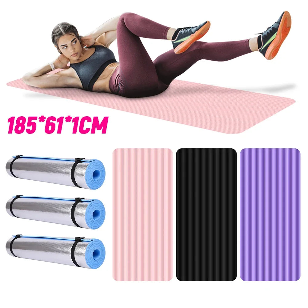 Thick Non-Slip Yoga Mat – Solid Color Fitness Exercise Mat for Home Gym & Workouts – FitNest UK