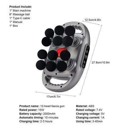 42-Head Massage Gun  Deep Tissue | FitNest UK