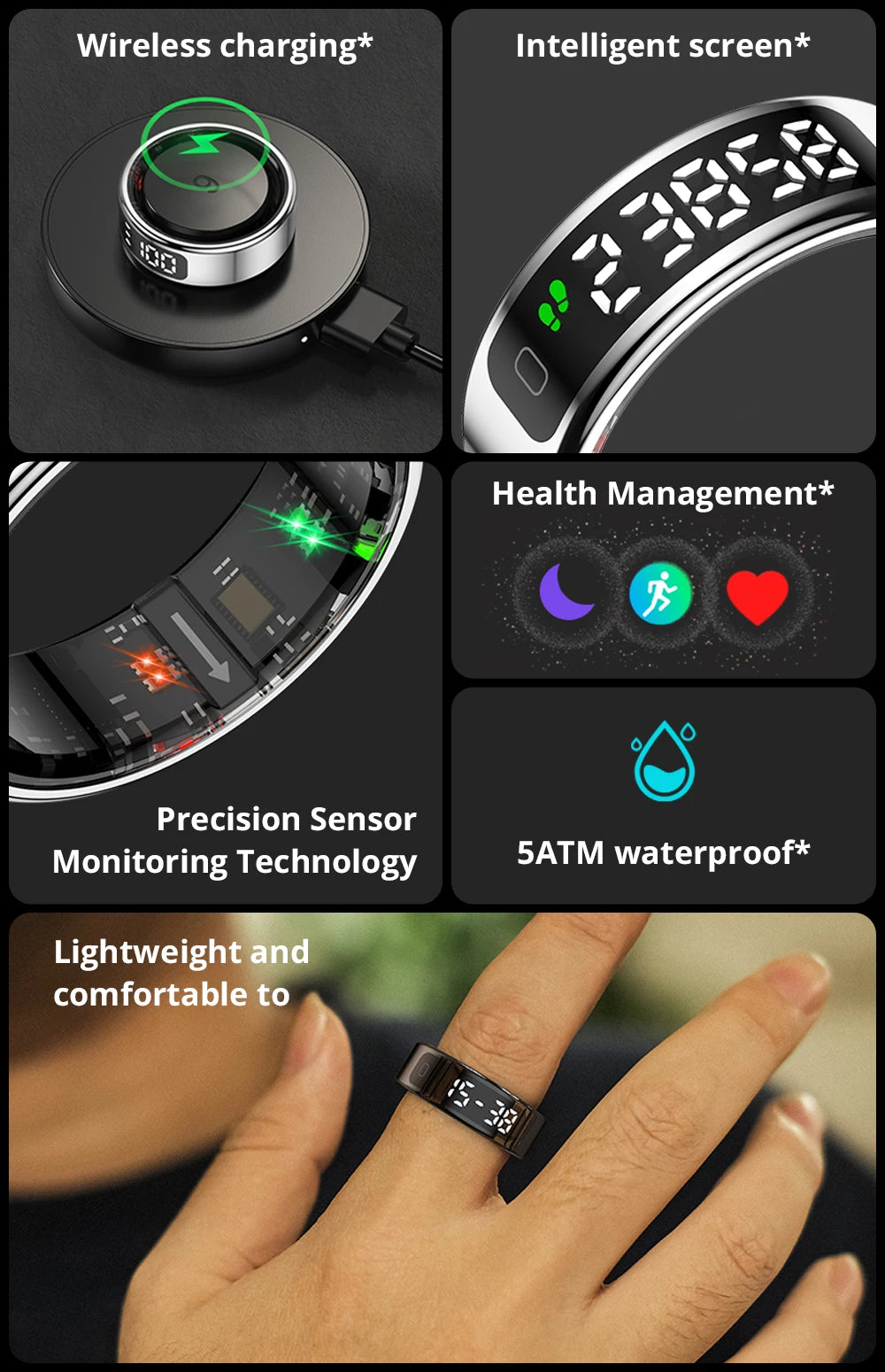 R12 Smart Ring  Waterproof Health Ring | FitNest UK