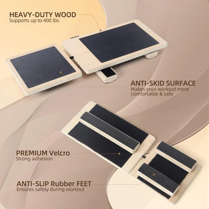 Single Foot Balance Board - Wooden Ankle Trainer | FitNest UK