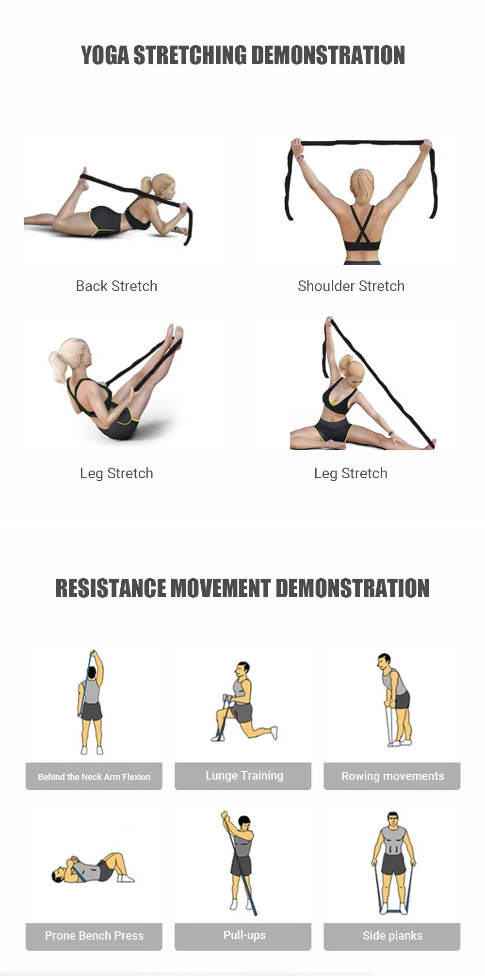 Yoga Resistance Band  Multi-Section Stretch | FitNest UK