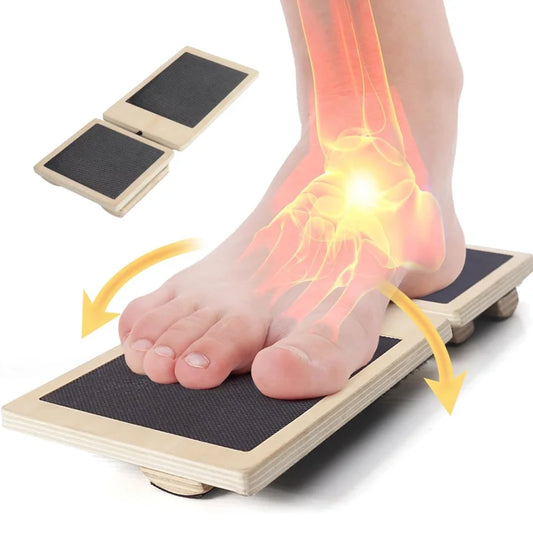 Single Foot Balance Board - Wooden Ankle Trainer | FitNest UK