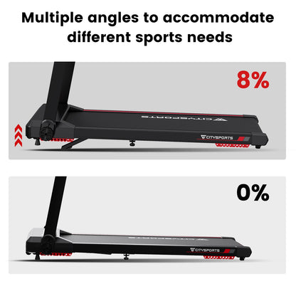 CITYSPORTS PRO Folding Treadmill w/ Auto Incline | FitNest UK