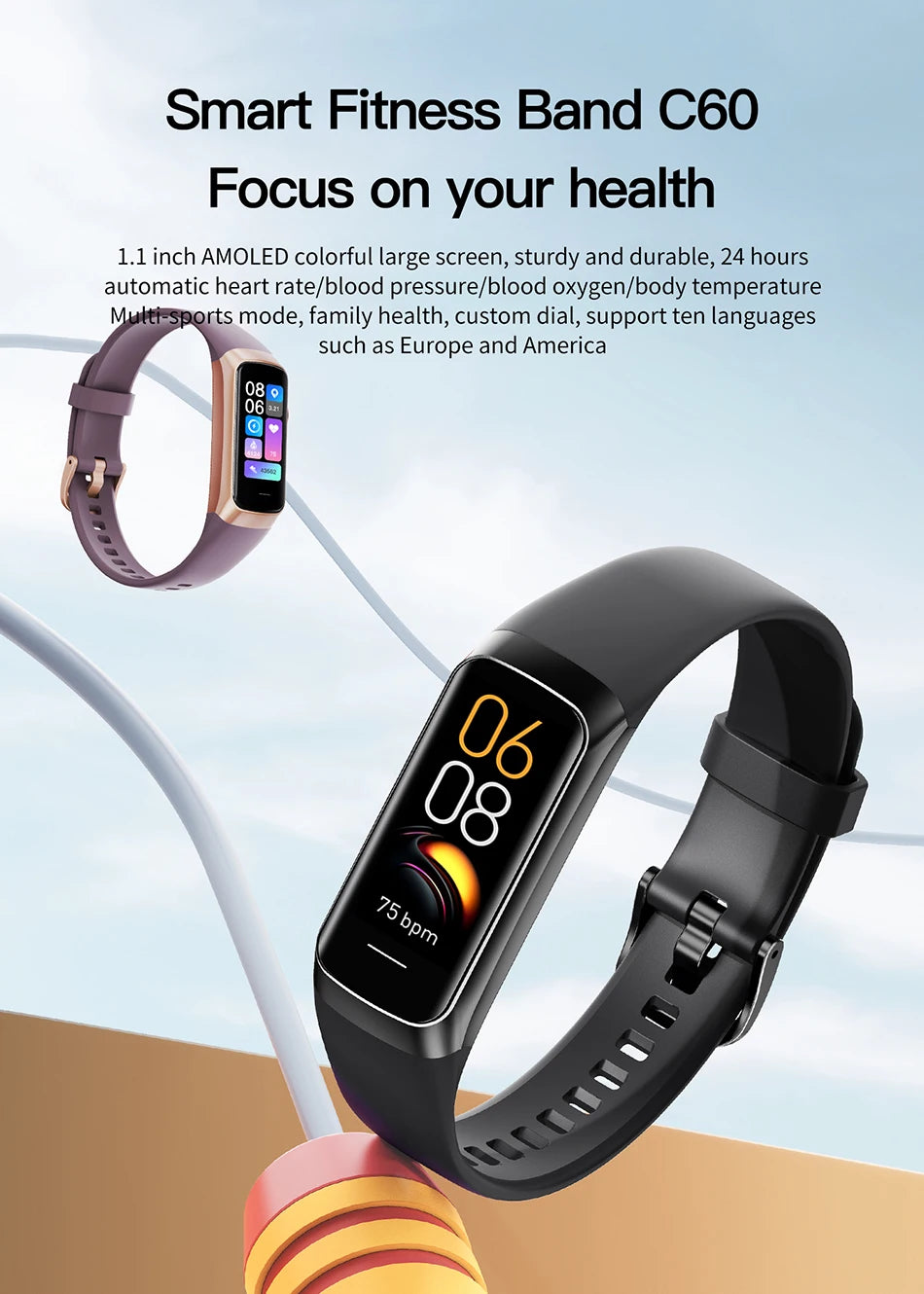 LIGE AMOLED Smartwatch  Waterproof Fitness | FitNest UK