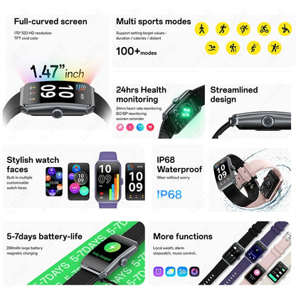 LIGE Smartwatch  Bluetooth & Fitness Tracker | FitNest UK