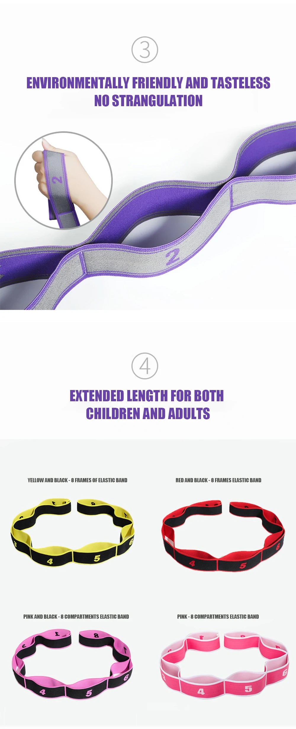 Yoga Resistance Band  Multi-Section Stretch | FitNest UK