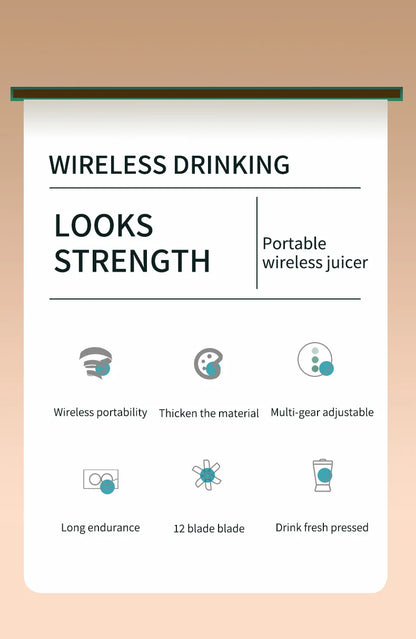 Wireless Portable Blender Cup  USB Juicer | FitNest UK