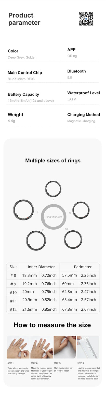 R06 Smart Ring  Heart & Oxygen Monitor | FitNest UK