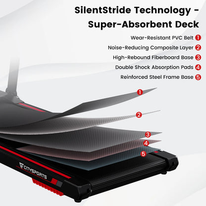 CITYSPORTS PRO Folding Treadmill w/ Auto Incline | FitNest UK
