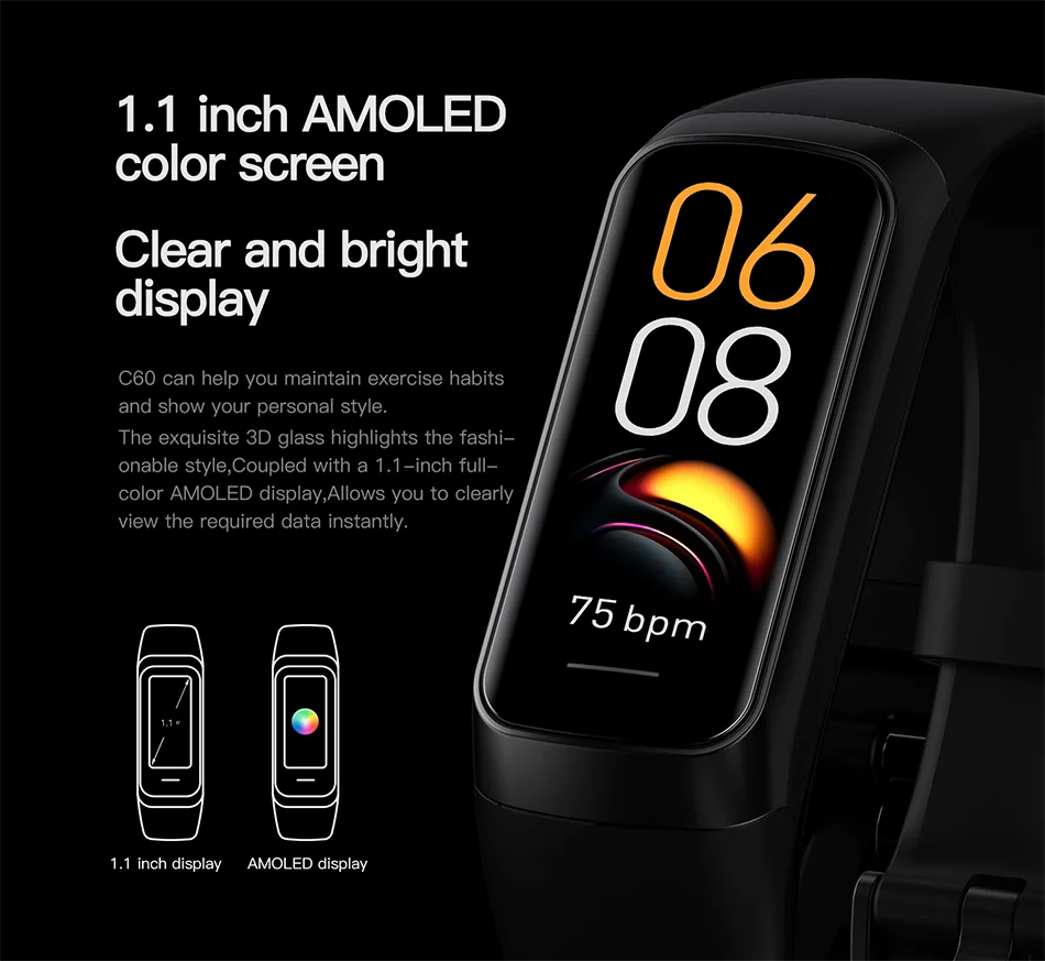 LIGE AMOLED Smartwatch  Waterproof Fitness | FitNest UK