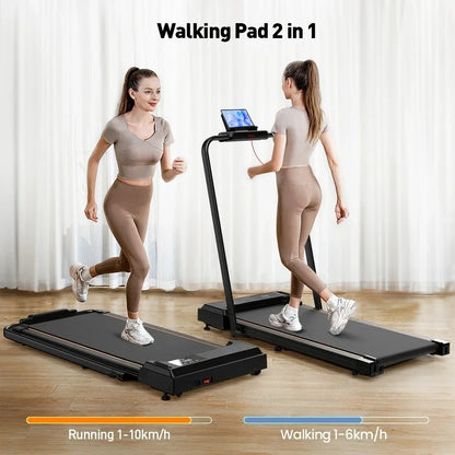 2-in-1 Foldable Treadmill – Walking & Running Machine-FitNest UK