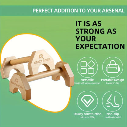 Wooden Push-Up Bar Stands - Non-Slip Handles | FitNest UK