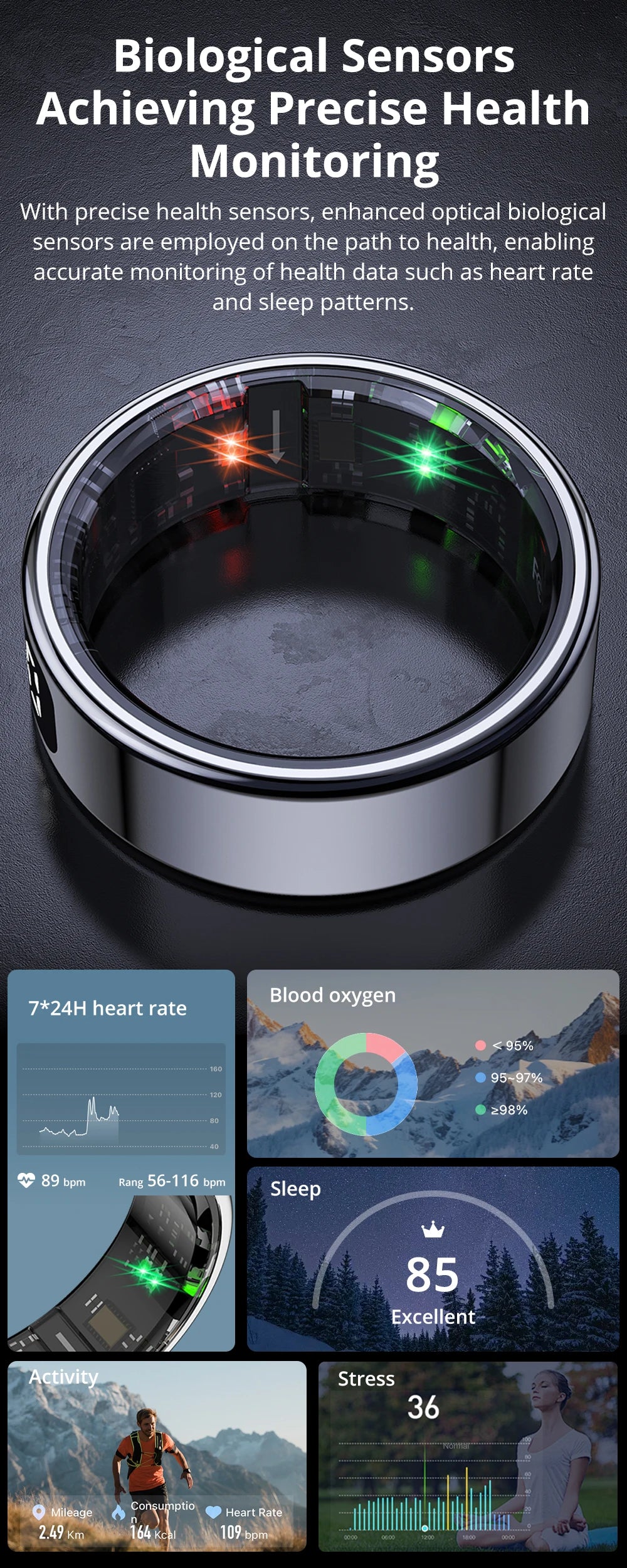 R12 Smart Ring  Waterproof Health Ring | FitNest UK