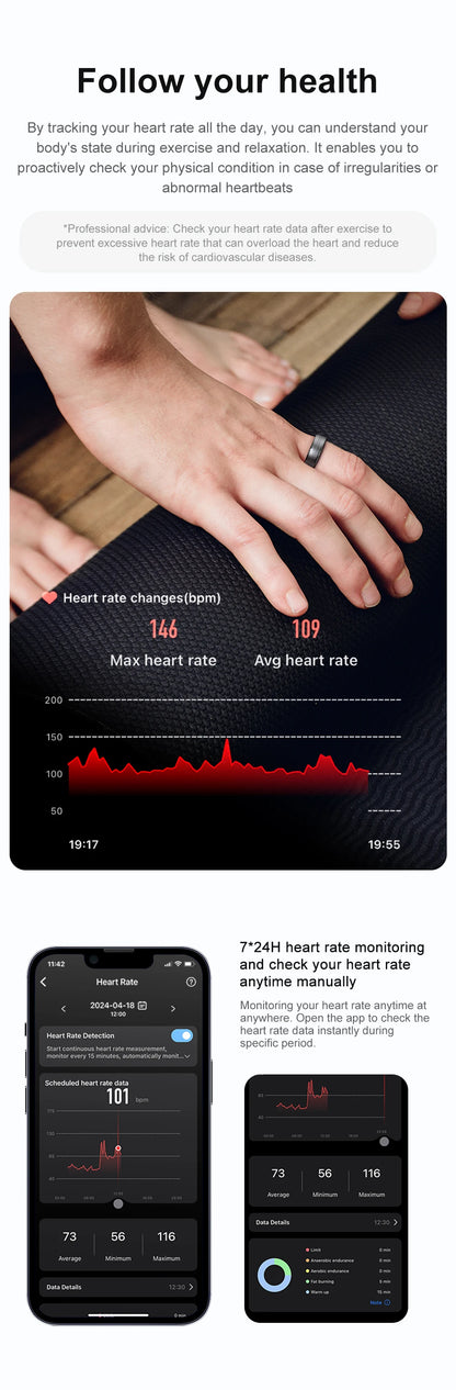 R06 Smart Ring  Heart & Oxygen Monitor | FitNest UK