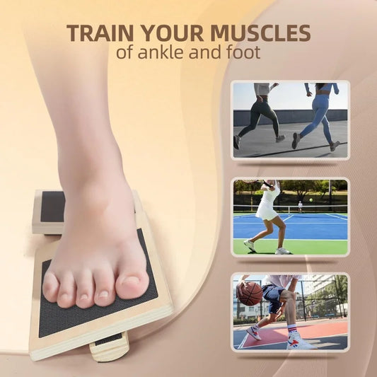 Single Foot Balance Board - Wooden Ankle Trainer | FitNest UK