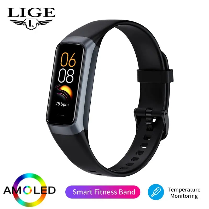 LIGE AMOLED Smartwatch  Waterproof Fitness | FitNest UK