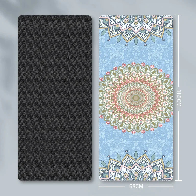Folding Suede Yoga Mat  Thick Non-Slip Travel | FitNest UK