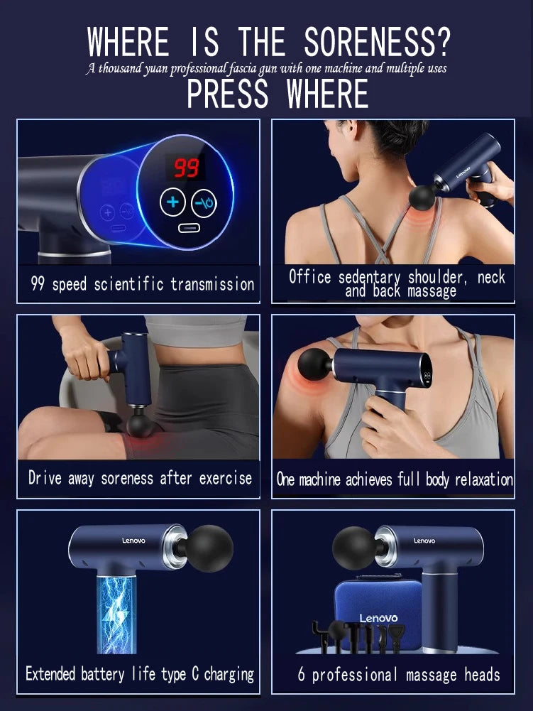 Lenovo N2/N3 Massage Gun  Fascia Massager | FitNest UK