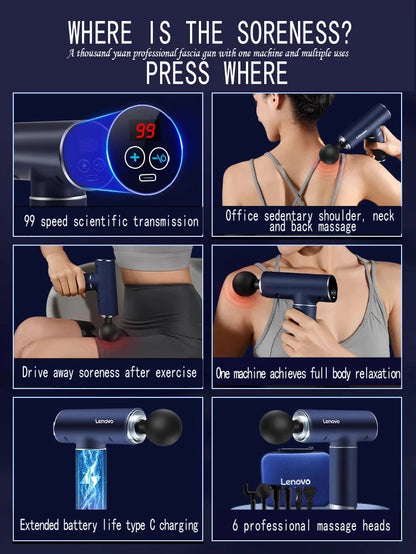 Lenovo N2/N3 Massage Gun  Fascia Massager | FitNest UK