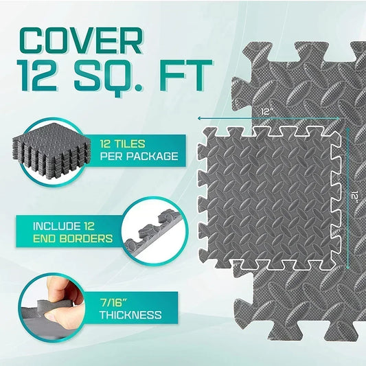 Puzzle Fitness Mat Set  EVA Interlocking Tiles | FitNest UK