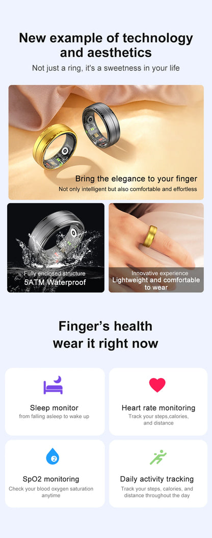 R06 Smart Ring  Heart & Oxygen Monitor | FitNest UK