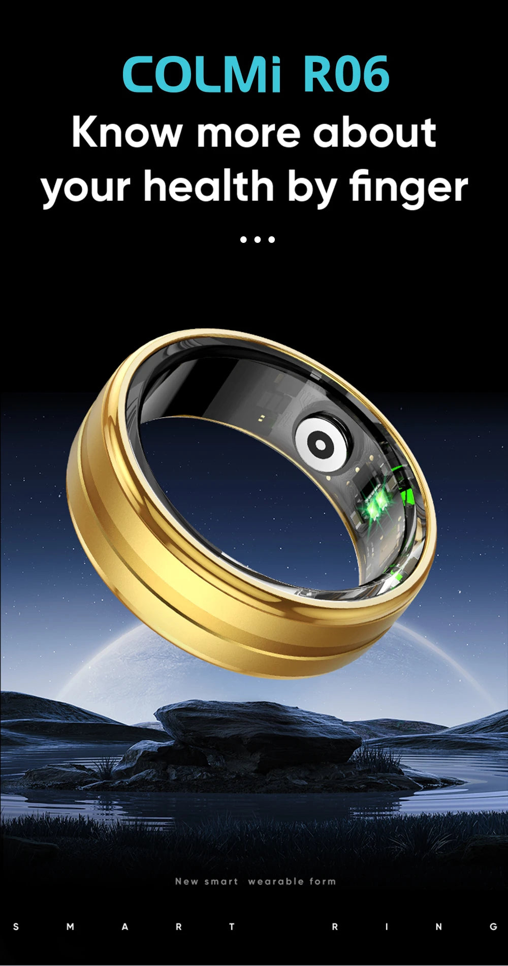 R06 Smart Ring  Heart & Oxygen Monitor | FitNest UK