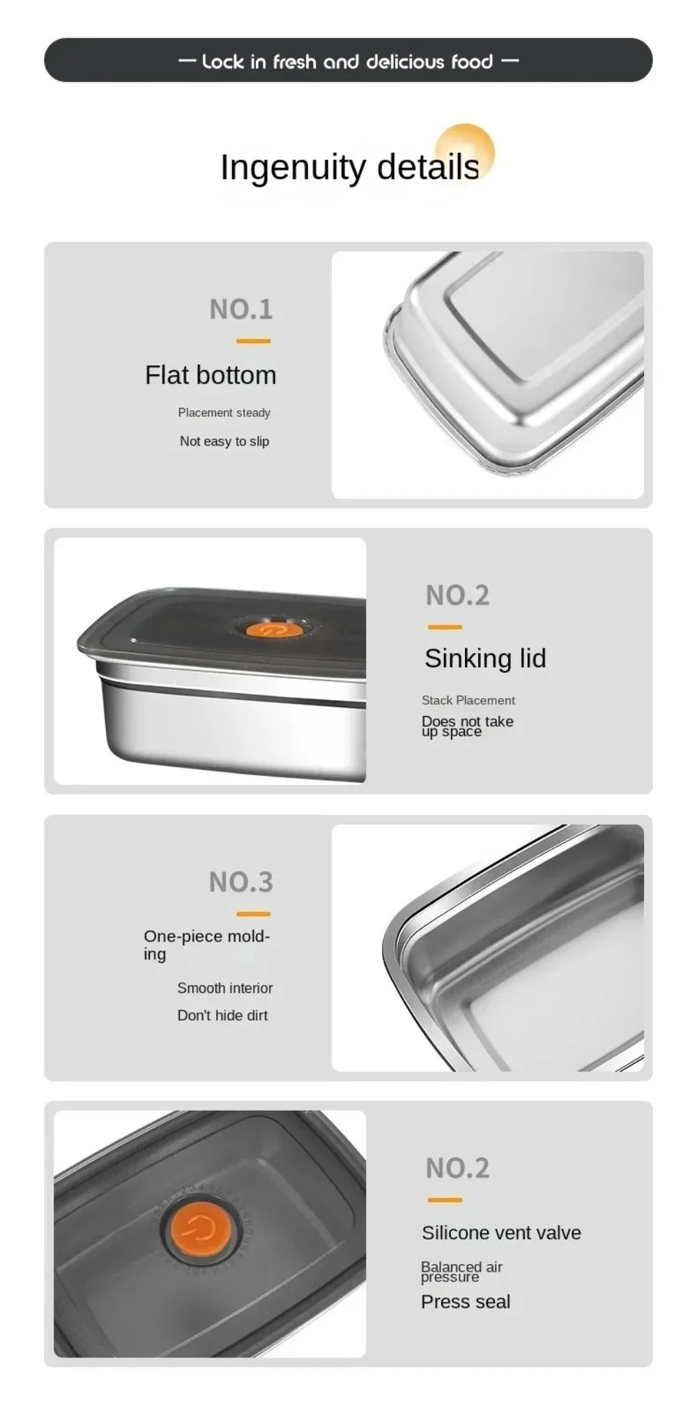 Stainless Steel Camping Lunch Box  Leakproof | FitNest UK