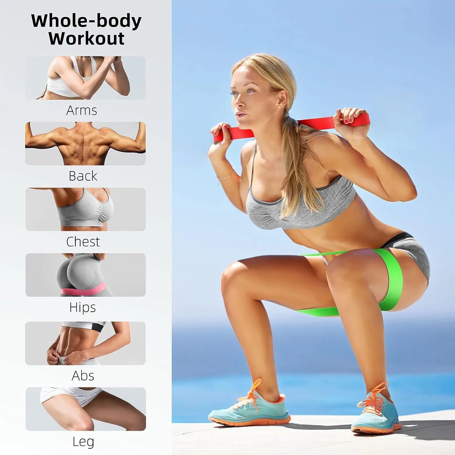 5-Level TPE Resistance Bands Set - Full Body | FitNest UK