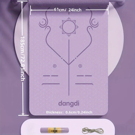 TPE Yoga Mat – Non-Slip, Shock-Absorbing, Position Line Design