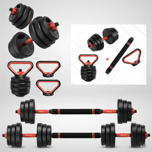 3-in-1 adjustable dumbbell and barbell set – 20kg home gym weights